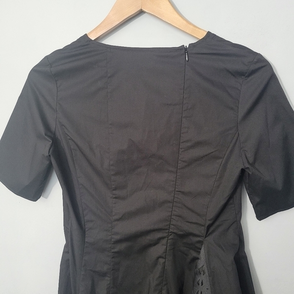 Paskal Black Short Sleeve Dress with Laser Cut Details NWT - Picture 10 of 14